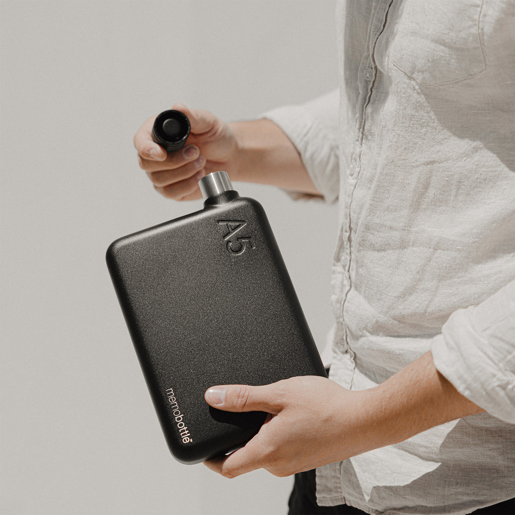 MemoBottle A5 Stainless Steel | Oscar Worthy Flat Bottle