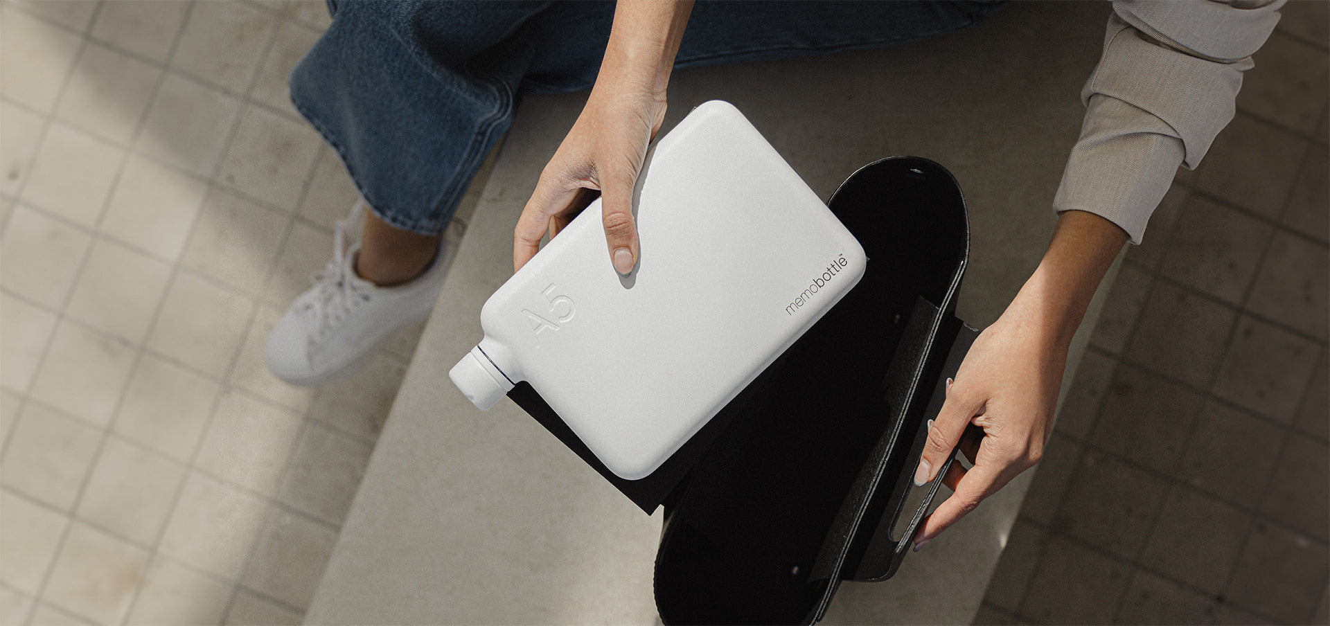 MemoBottle A5 Stainless Steel | Oscar Worthy Flat Bottle