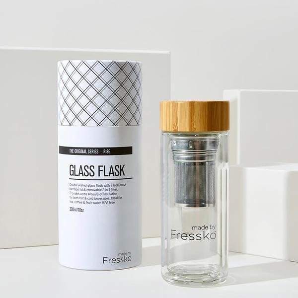 Made by Fressko Insulated Glass Bottle &amp; Tea/Fruit Infuser