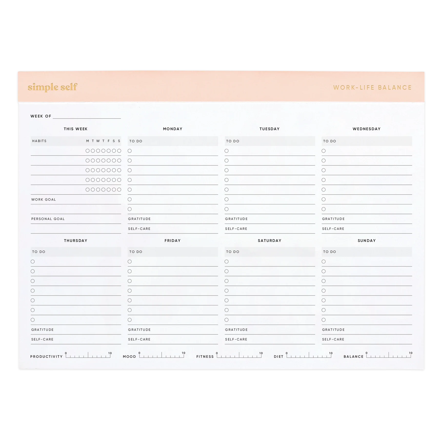 Work-Life Balance Planning Pad | Simple Self