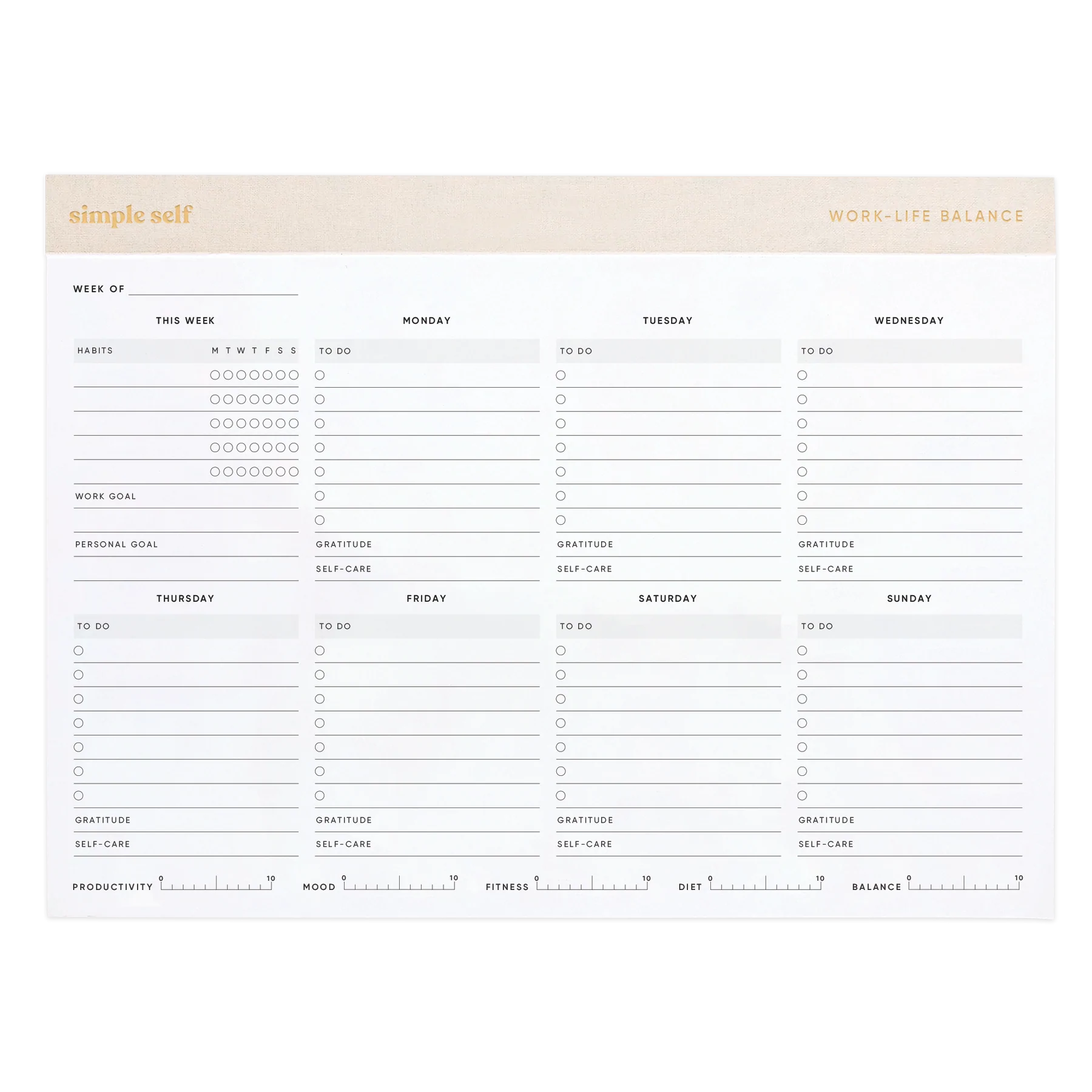 Work-Life Balance Planning Pad | Simple Self