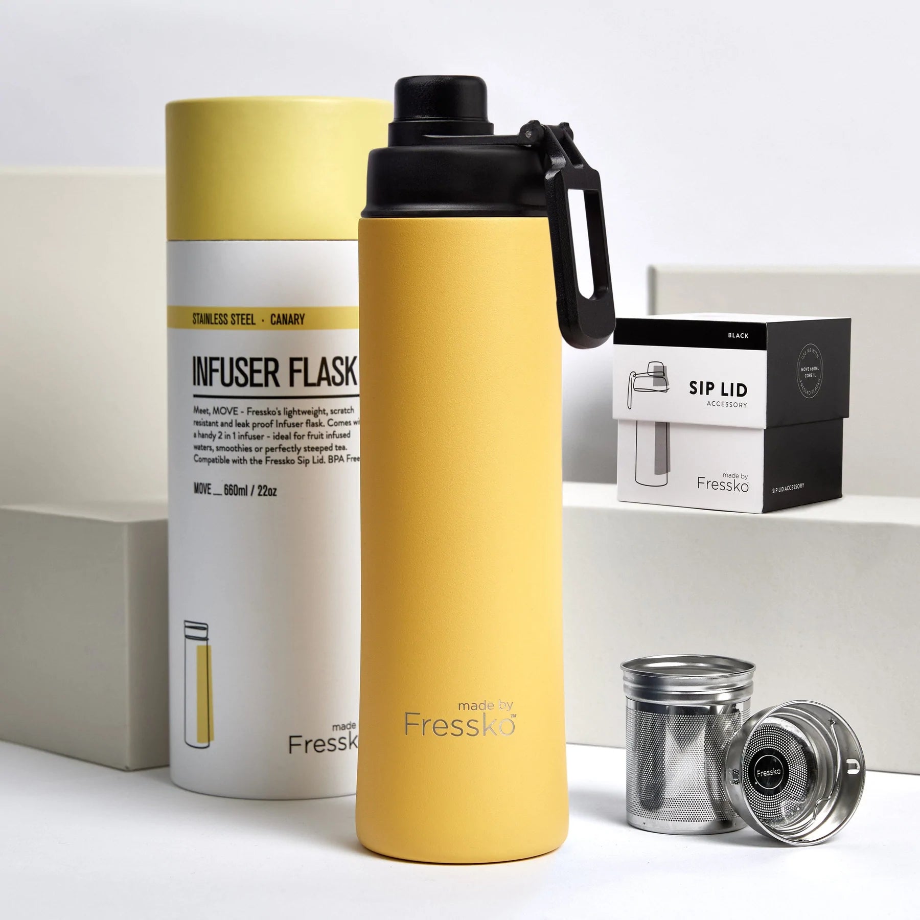 Made by Fressko Insulated Stainless Steel Drink Bottle - MOVE 22oz